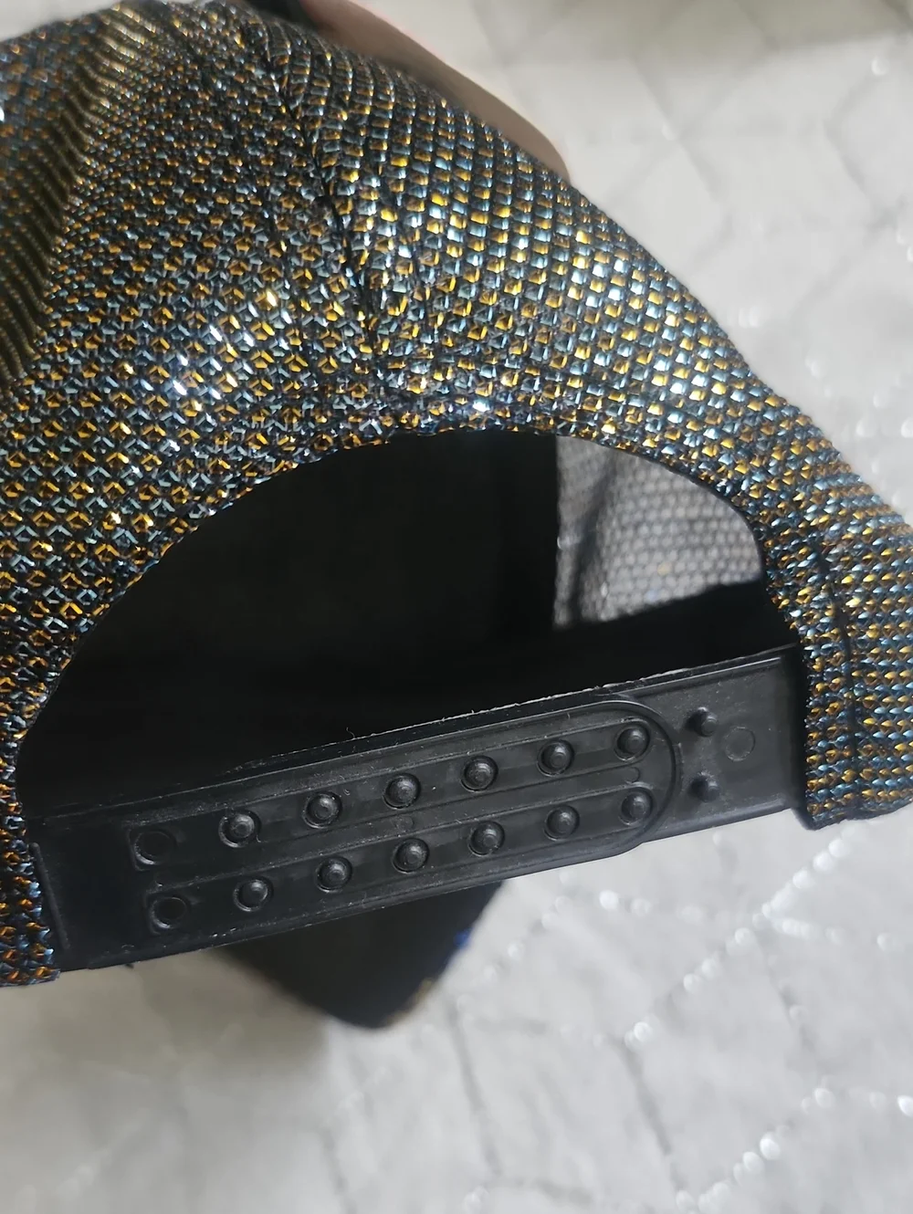 CAP | Blue and Gold Sequined Leopard-print Baseball Cap